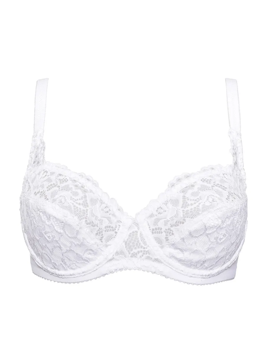 SièLei 942 reggiseno francese bianco pizzo foderato cotone