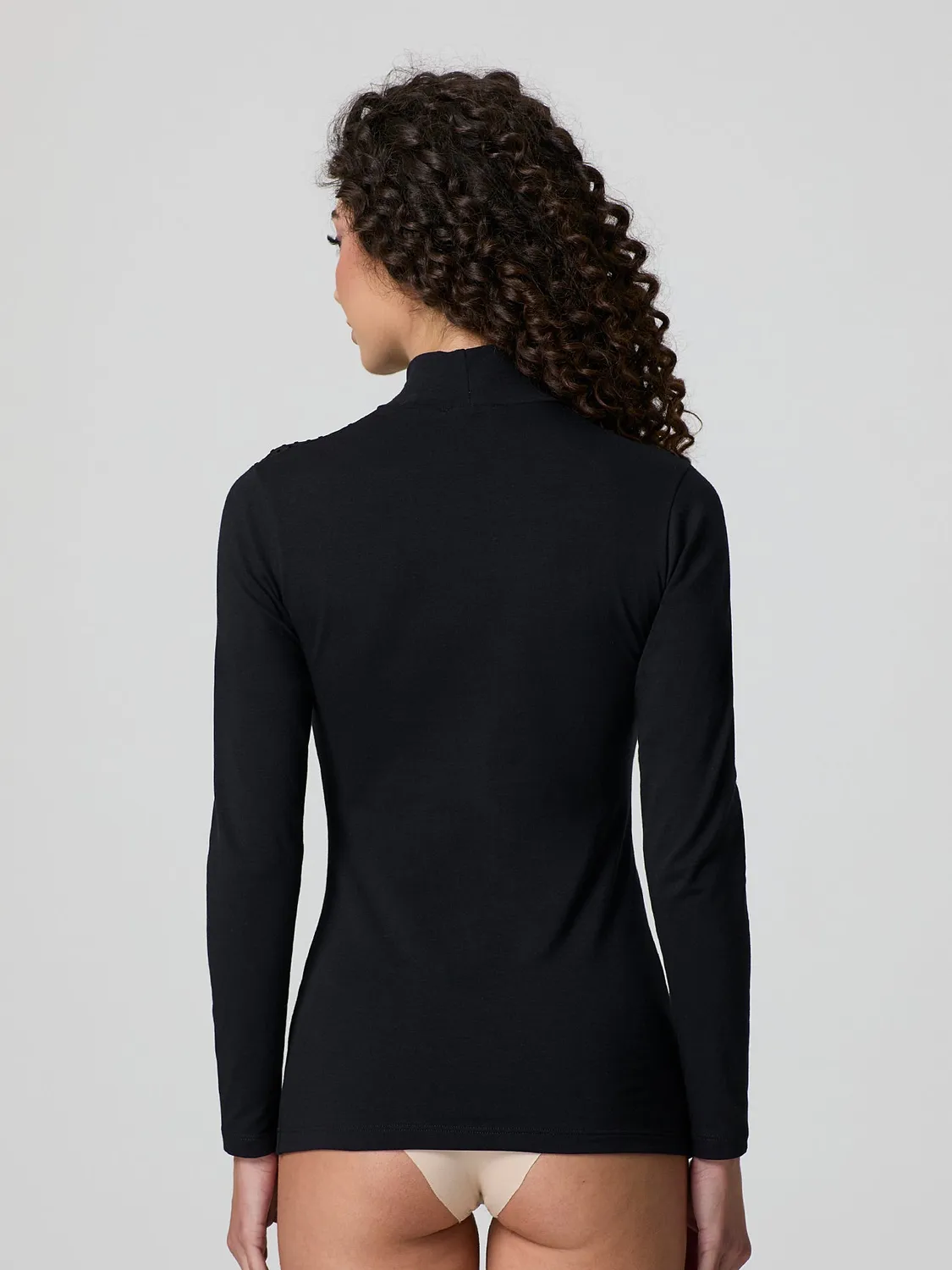 Jadea Moda 4652 lupetto tulle flock cotone nero chic