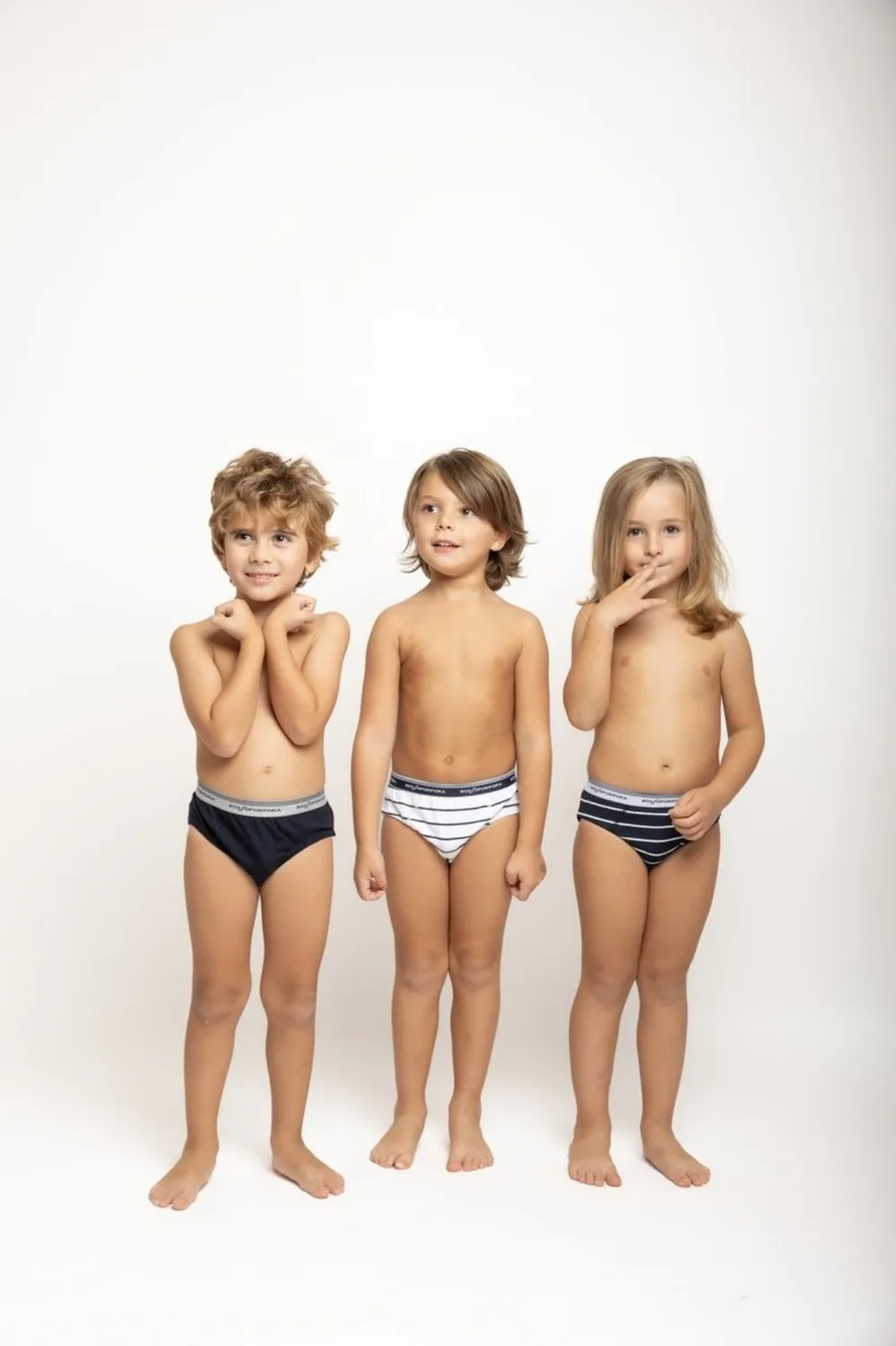 Rossoporpora Slip Bimbo Cotone Blu 3pack elastico logato