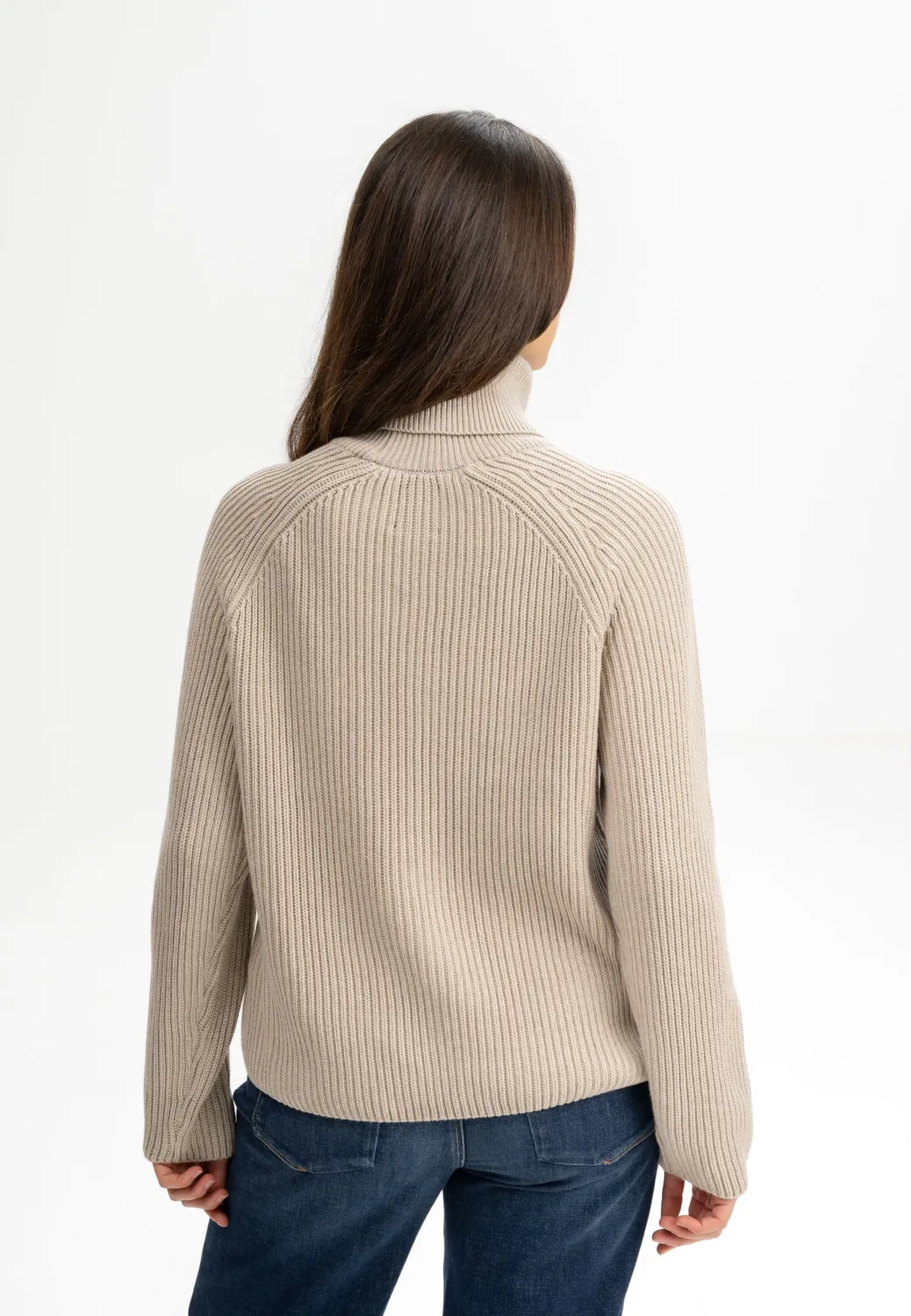 Casagin Maglione Collo Alto a Coste maglione cotone organico nero
