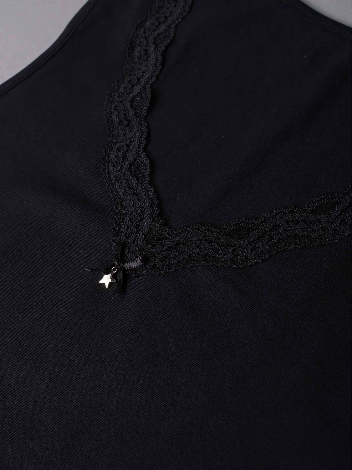 Si'èLei Natural Cotton 1436 canotta nero cotone bio scollo V