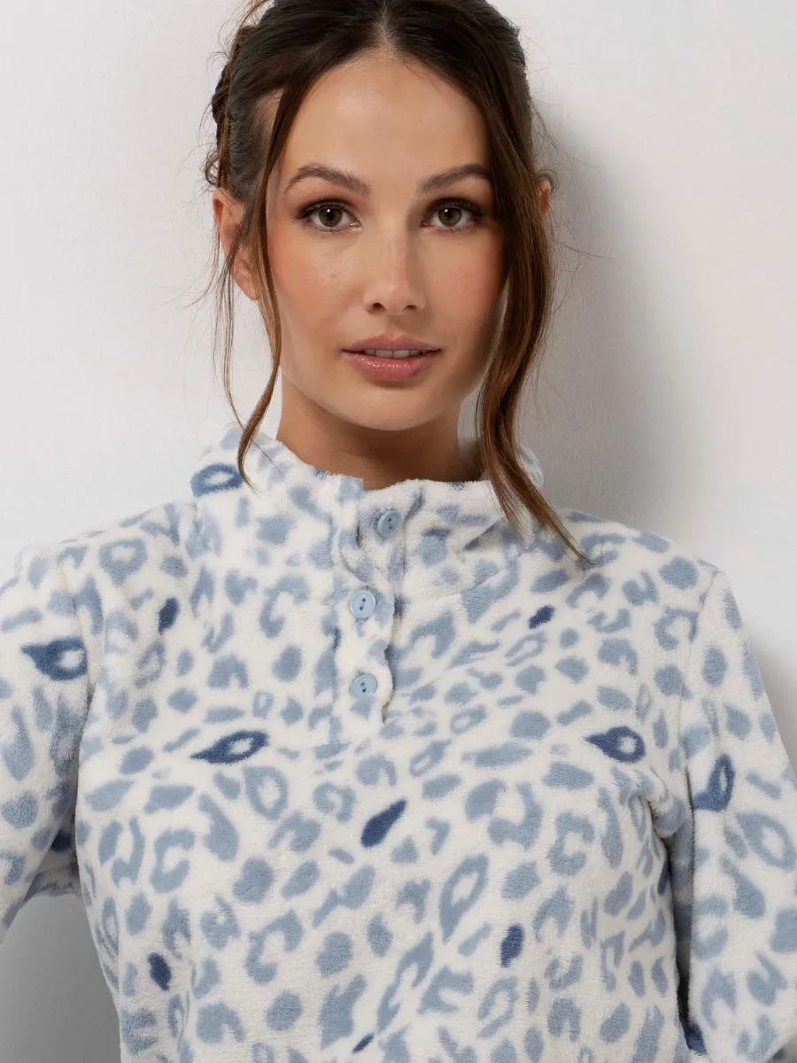 Si'èLei Trixy Soft TX45 pigiama coral animalier azzurro