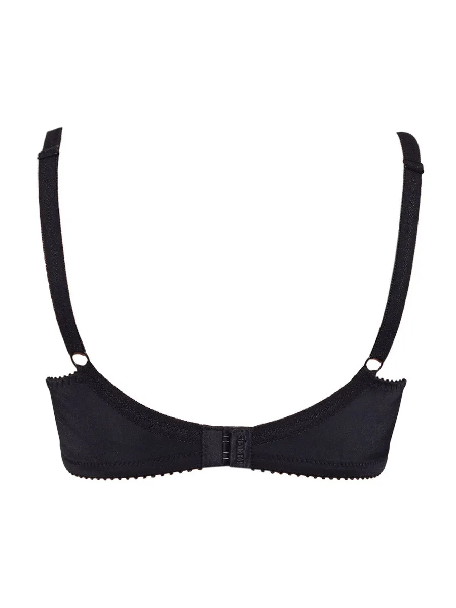 SièLei Donna 962 reggiseno francese nero cotone con ferretto
