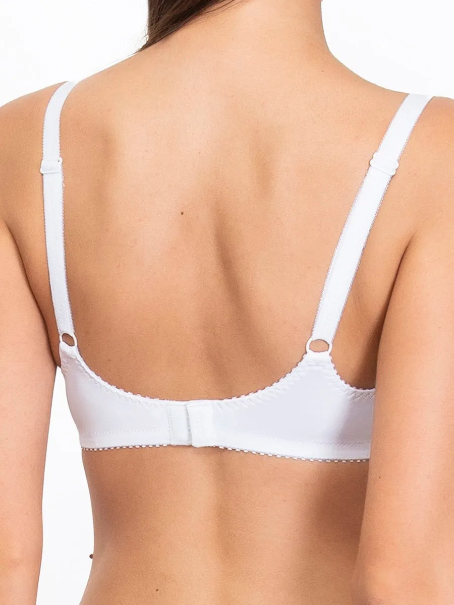 SièLei 942 reggiseno francese bianco pizzo foderato cotone