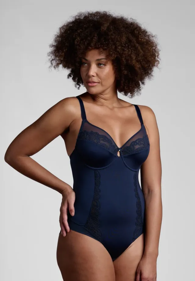 Lepel Allure 464 body con ferretto blu royal microfibra