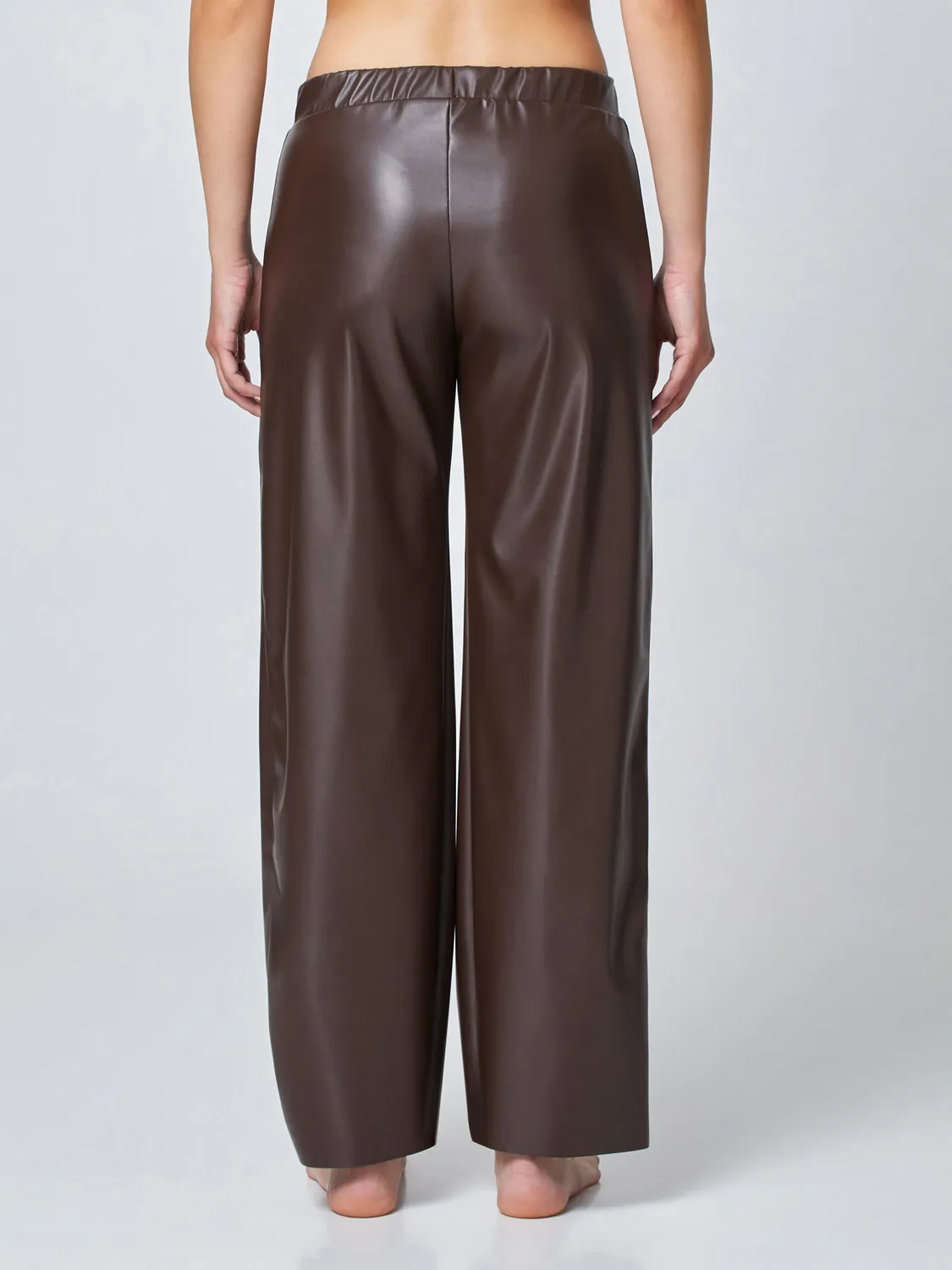 Jadea 4013 pantalone wide-leg ecopelle donna