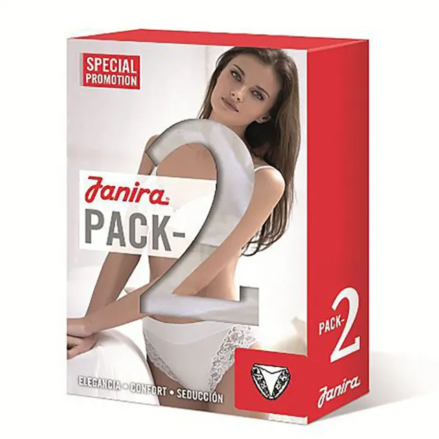 Janira Esencial Milano slip cotone pack 2 bianchi