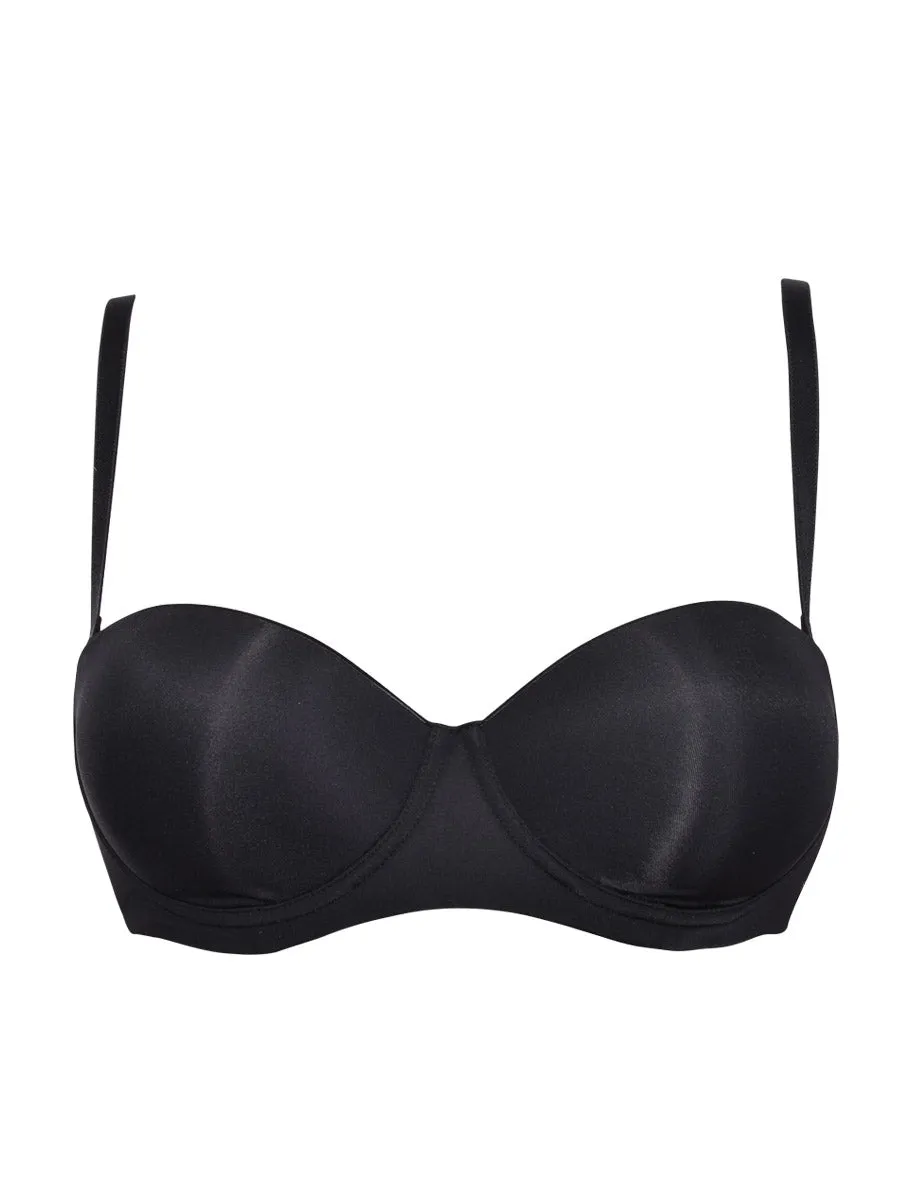 Si'èLei Plus 2550 reggiseno fascia nero coppe imbottite
