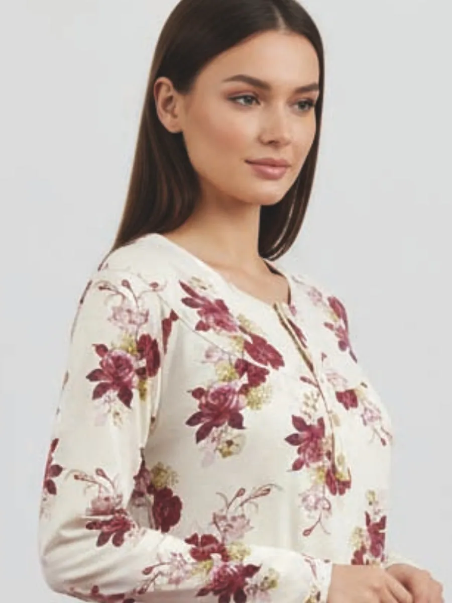 Si'èLei Vintage VI25 camicia notte malva caldo cotone