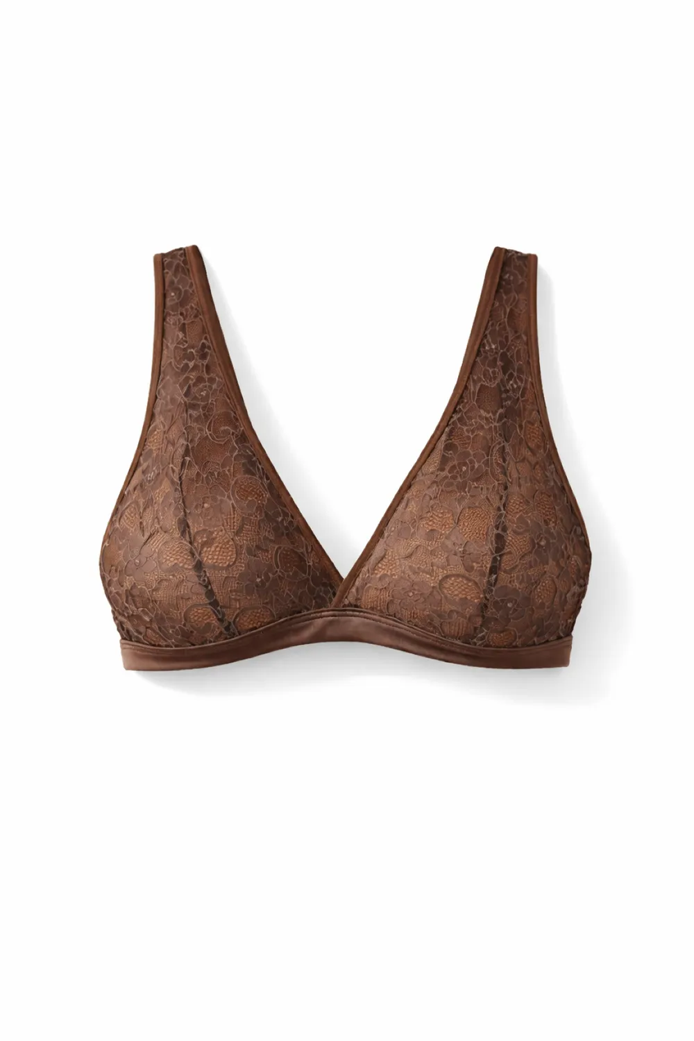Rossoporpora Bralette Donna Pizzo Cioccolato senza ferretto