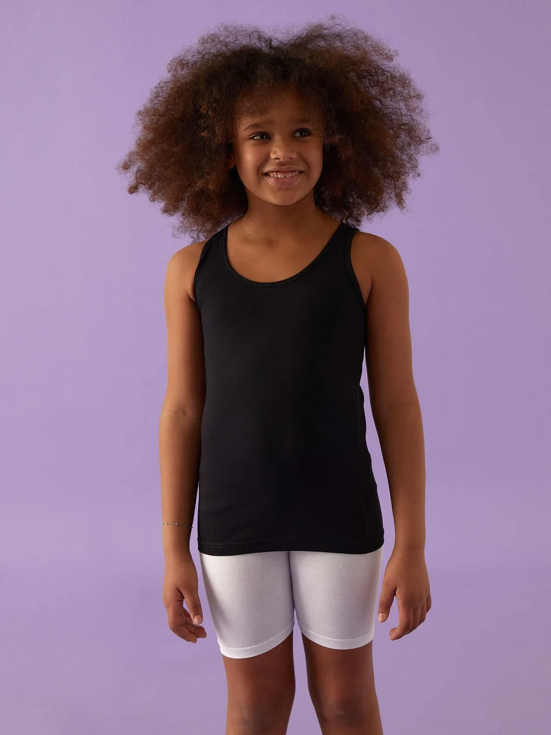 Jadea 283 canotta bambina cotone elasticizzato bianca