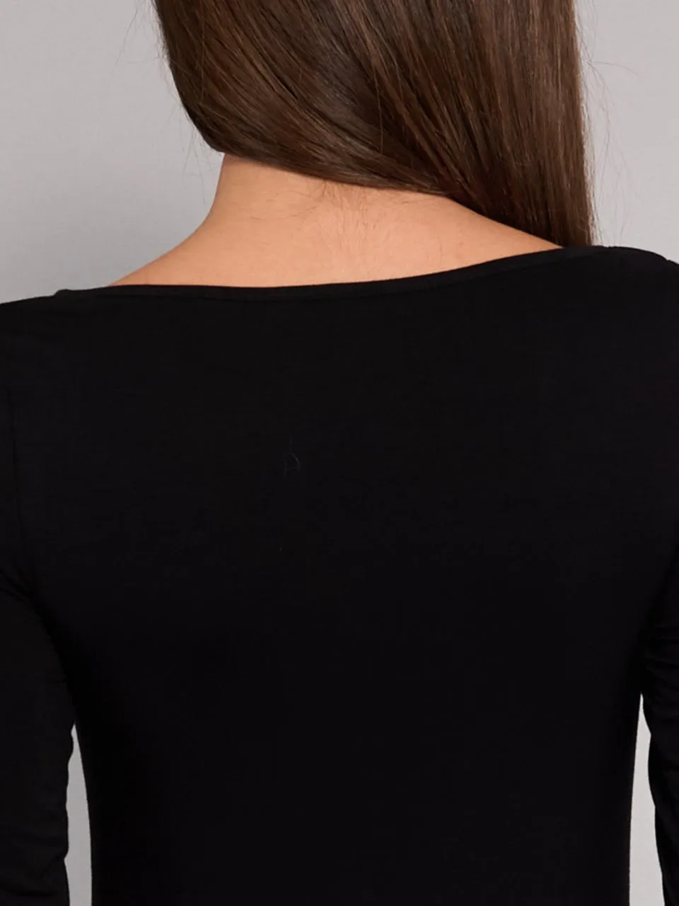 Si'èLei Today 6014 maglia manica lunga nero scollo barchetta
