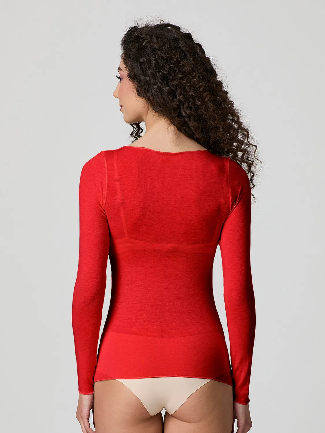 Jadea 4064 maglia scollo barca cashmere rossa