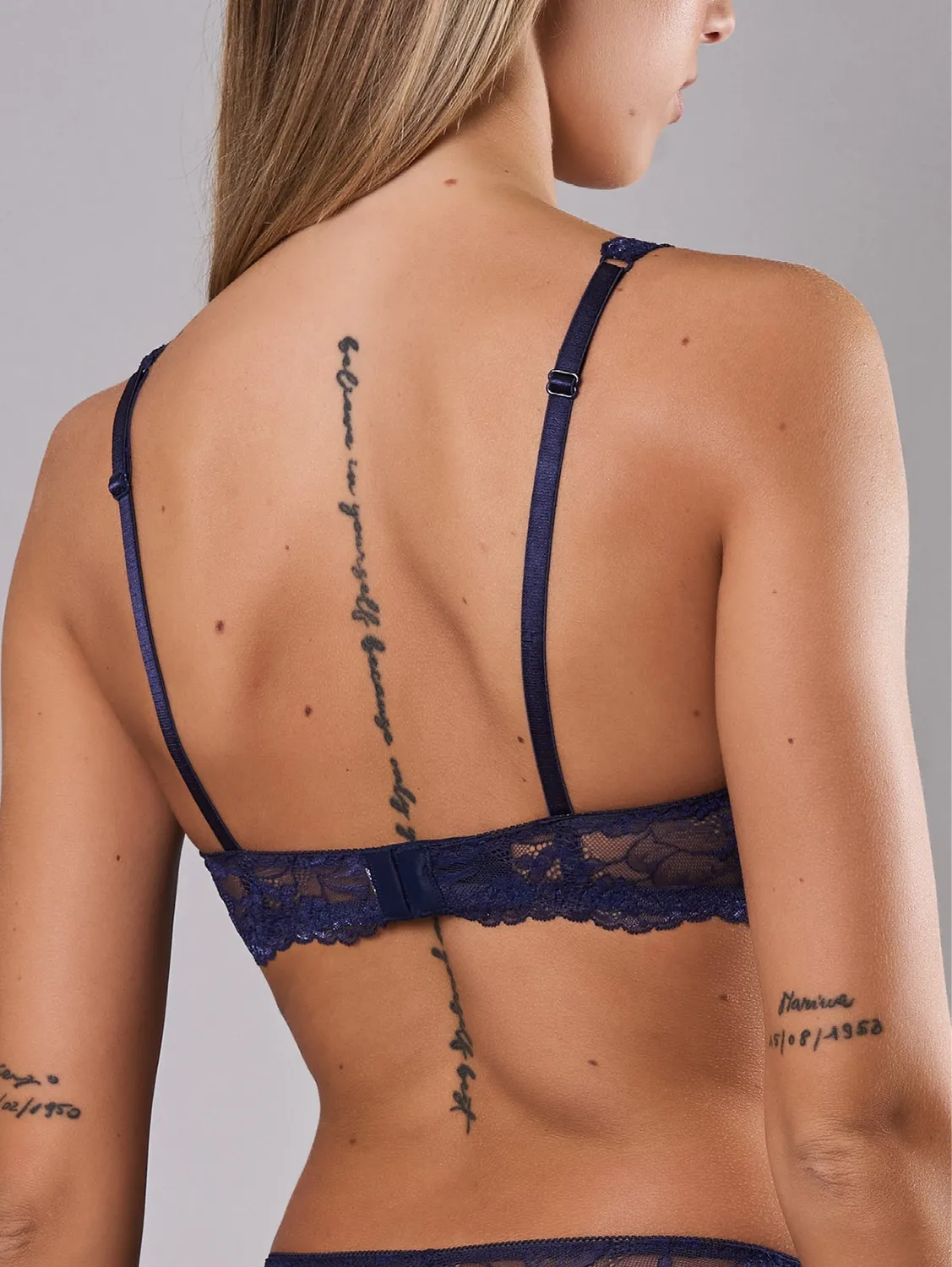 Si'èLei 8046 reggiseno senza ferretto blu pizzo