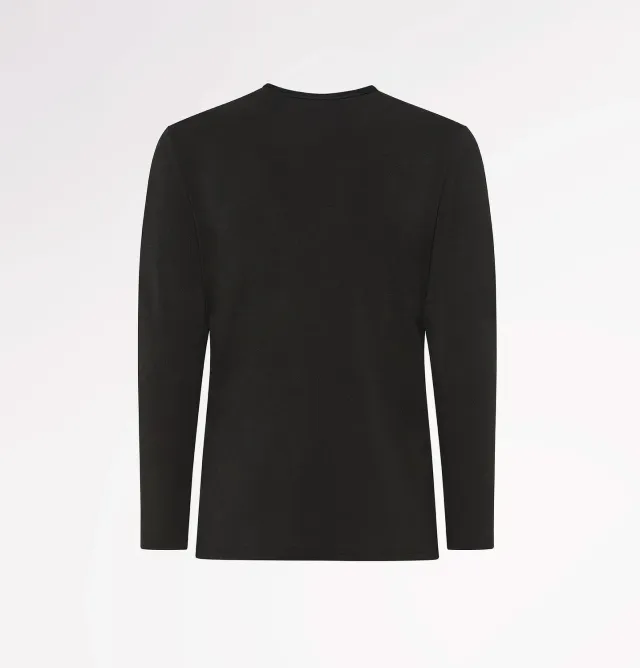 Casagin Maglia Uomo Tencel Cashmere Manica Lunga Nera