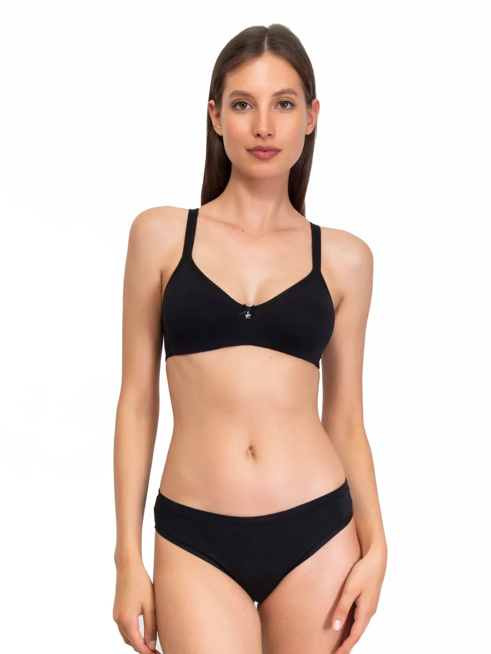 Si'èLei Natural Cotton 1450 reggiseno nero cotone bio