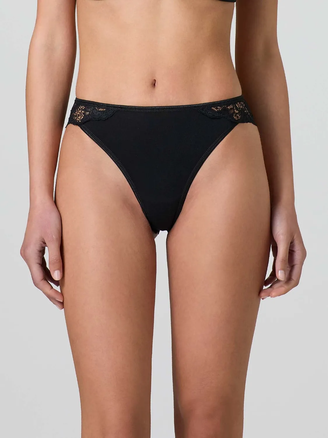 Jadea 789 Slip Modal Cotone con Pizzo Nero
