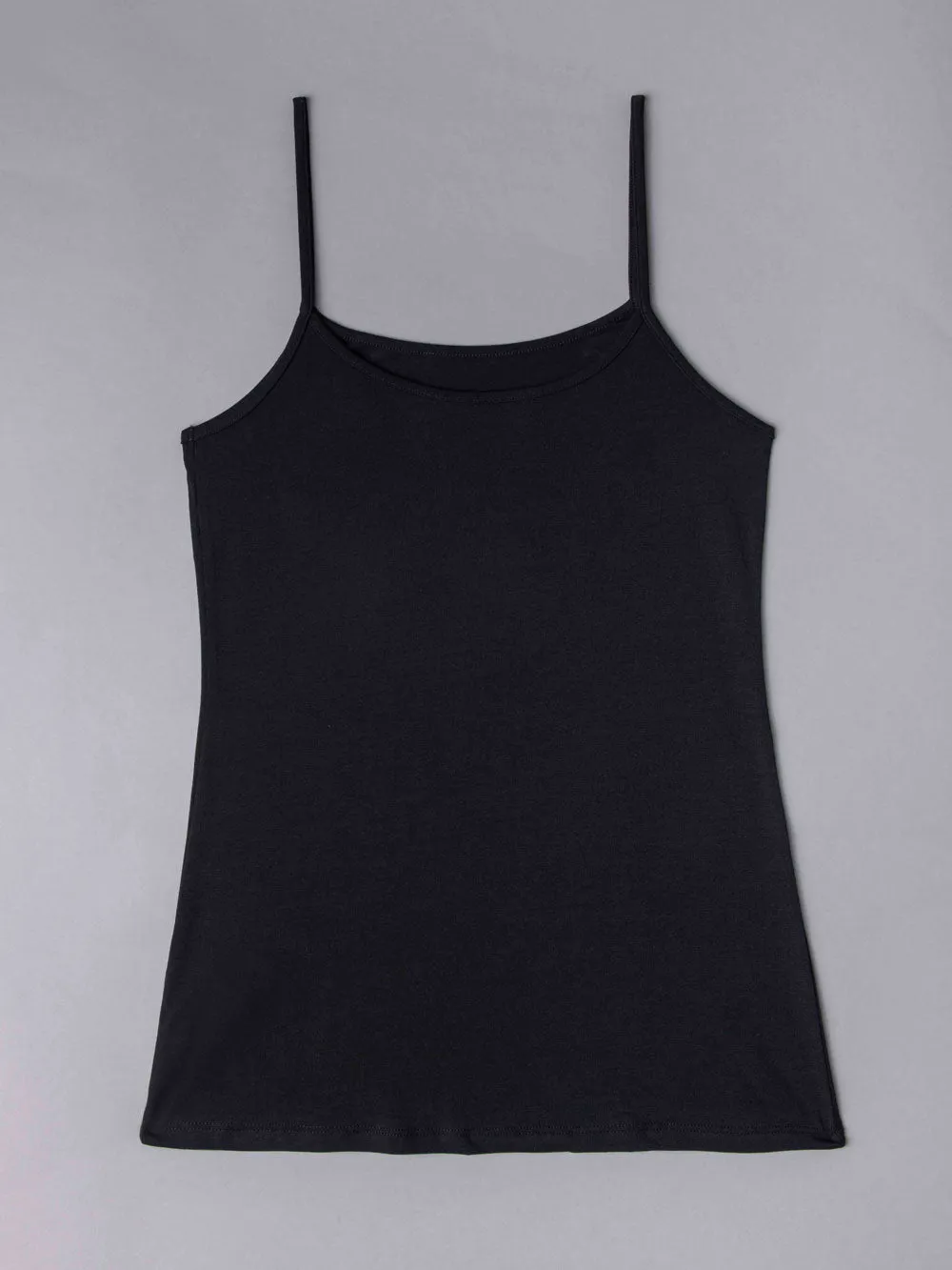Si'èLei Natural Cotton 1430 canotta nero spalline sottili