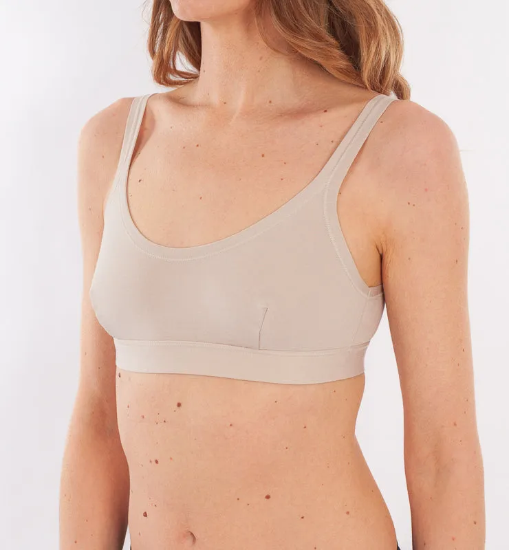 Casagin Bralette Tessuto Naturale Senza Ferretto Nera Traspirante