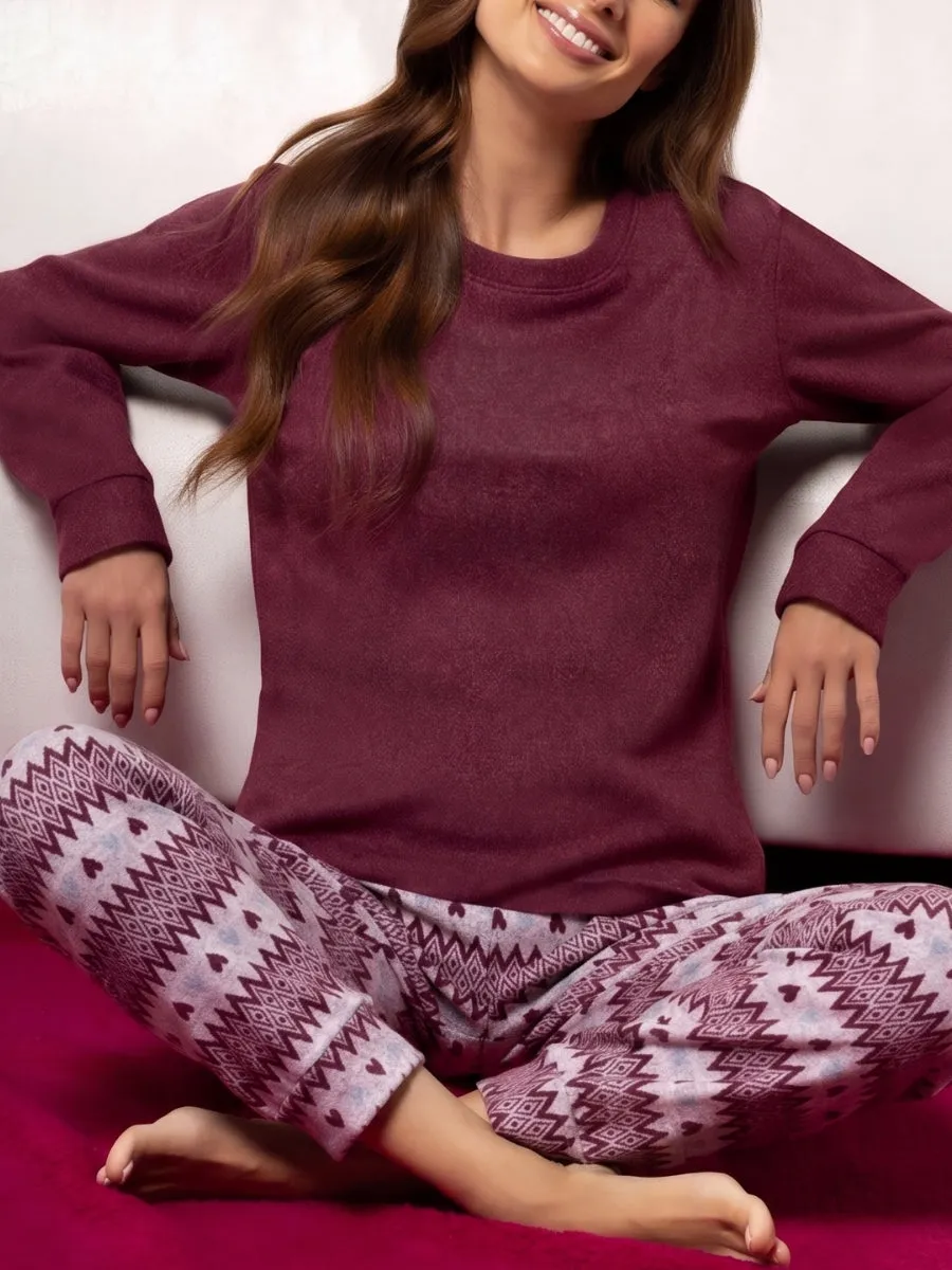 SièLei Zig Love ZL12 pigiama bordeaux stampa