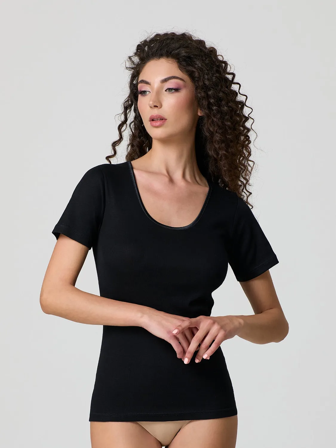 Jadea Basic 9005 maglietta cotone 3 pezzi satin