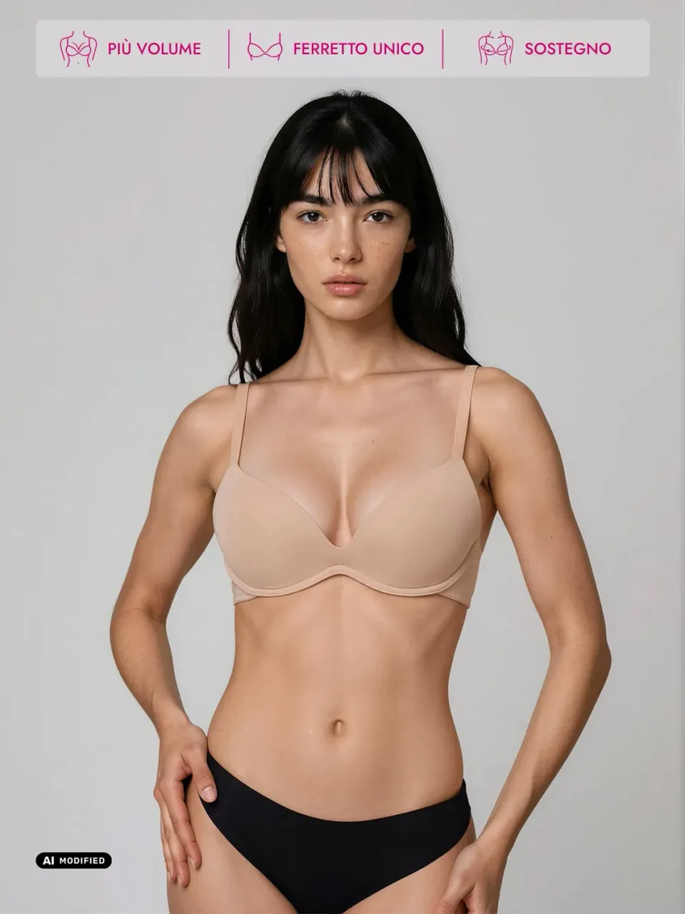 Jadea Desiderio reggiseno balconcino ferretto beige