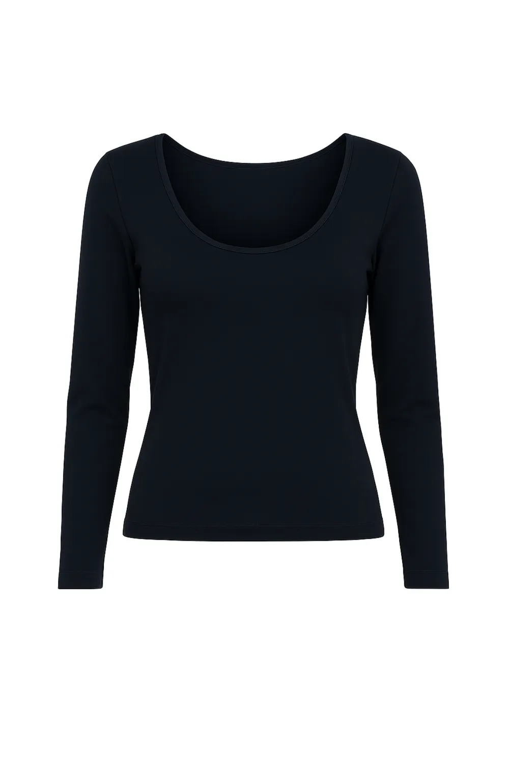 Rossoporpora Scollo Lollo maglia donna manica lunga nero cotone
