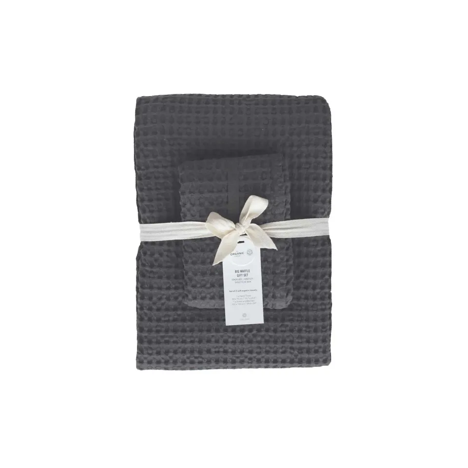 Casagin Big Waffle set asciugamani burro 2 pezzi cotone bio