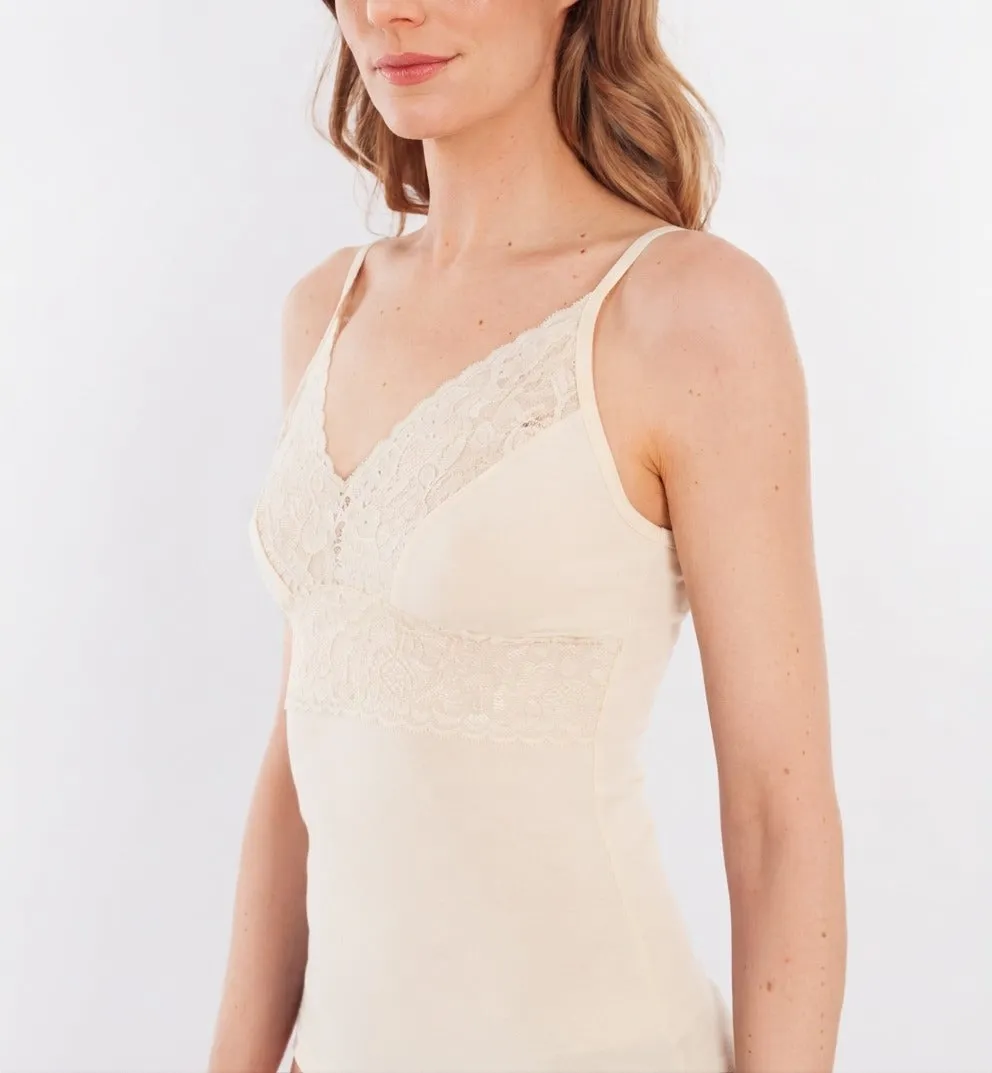 Casagin Canottiera Pizzo Biodegradabile Donna Nero M-L