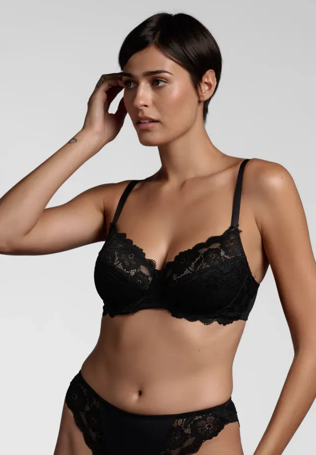 Lepel Belseno Pizzo 251 reggiseno balconcino nero pizzo