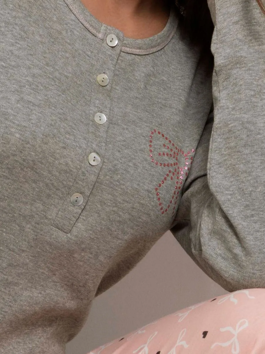 Si'èLei Paris PA15 pigiama donna rosa caldo cotone