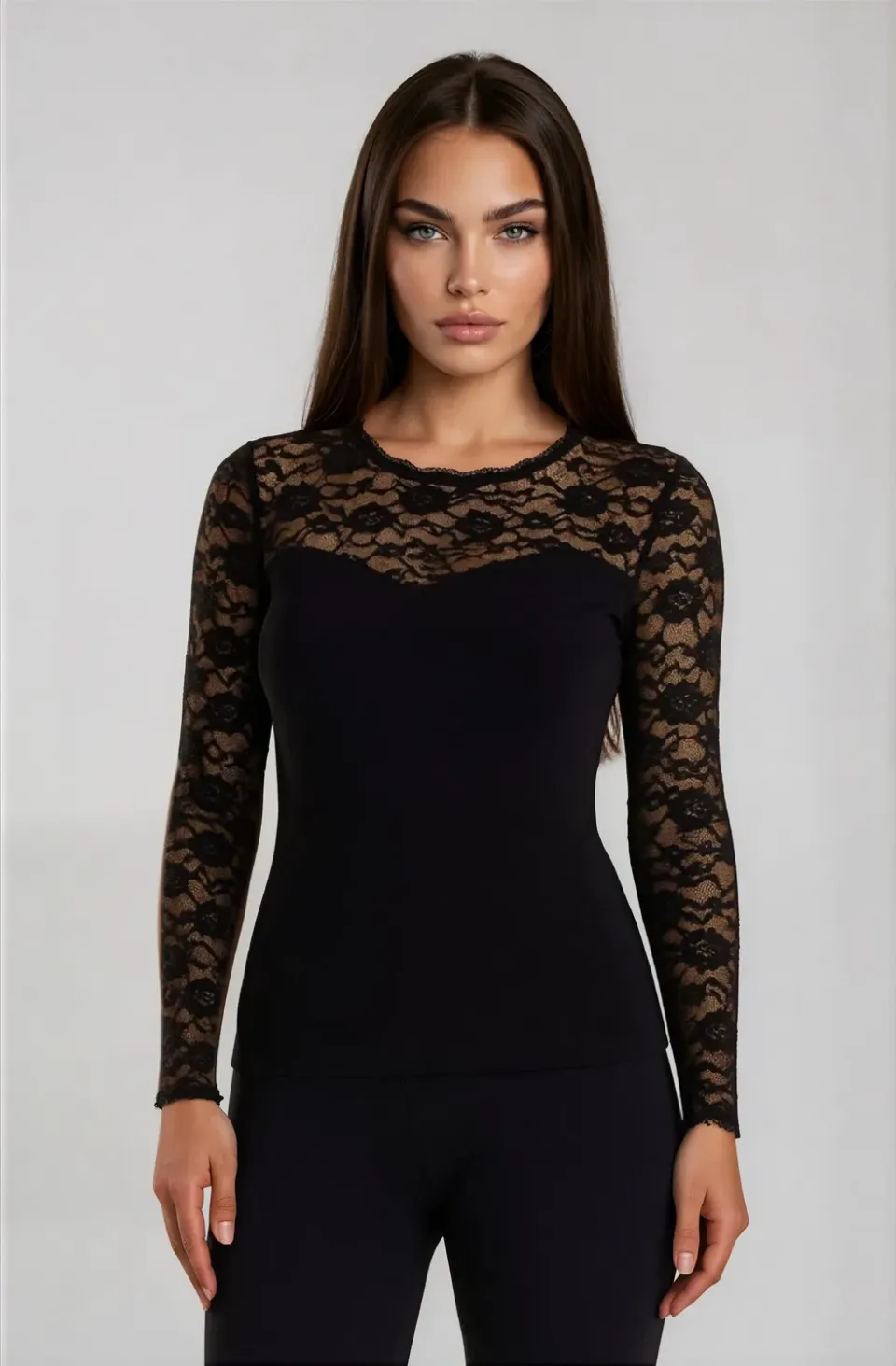 Rossoporpora Modal Cashmere maglia donna manica lunga nera