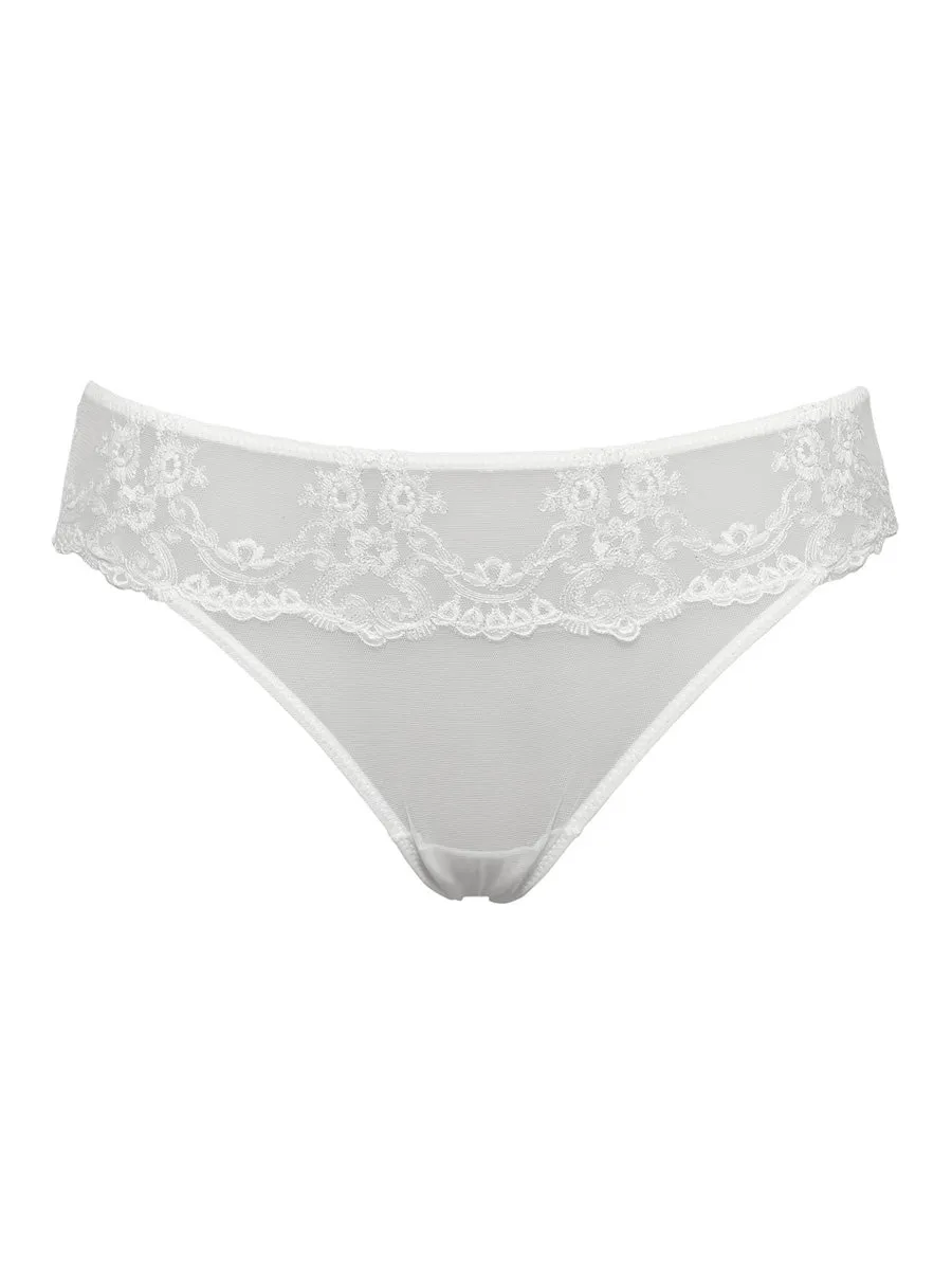 Si'èLei Glam 1945 slip bianco latte tulle ricamato