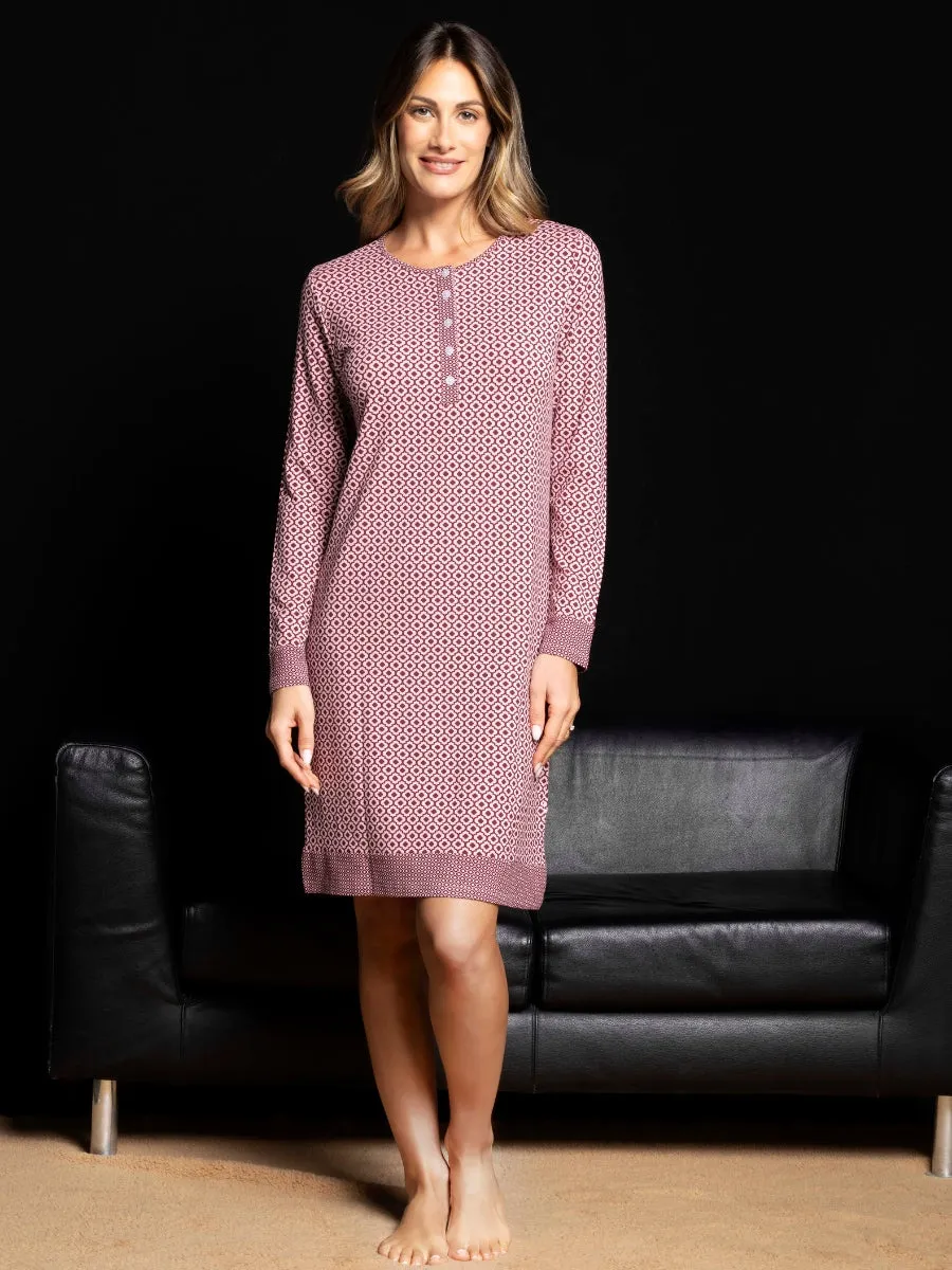 Verde Veronica MM25 camicia da notte viscosa bordeaux