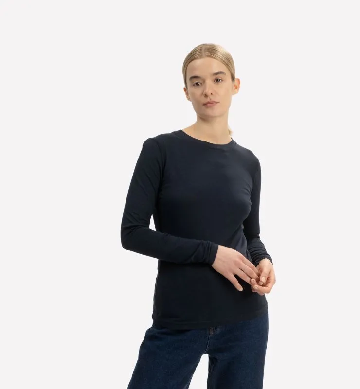 Casagin Maglia Basic Maniche Lunghe Cotone Biologico Nero