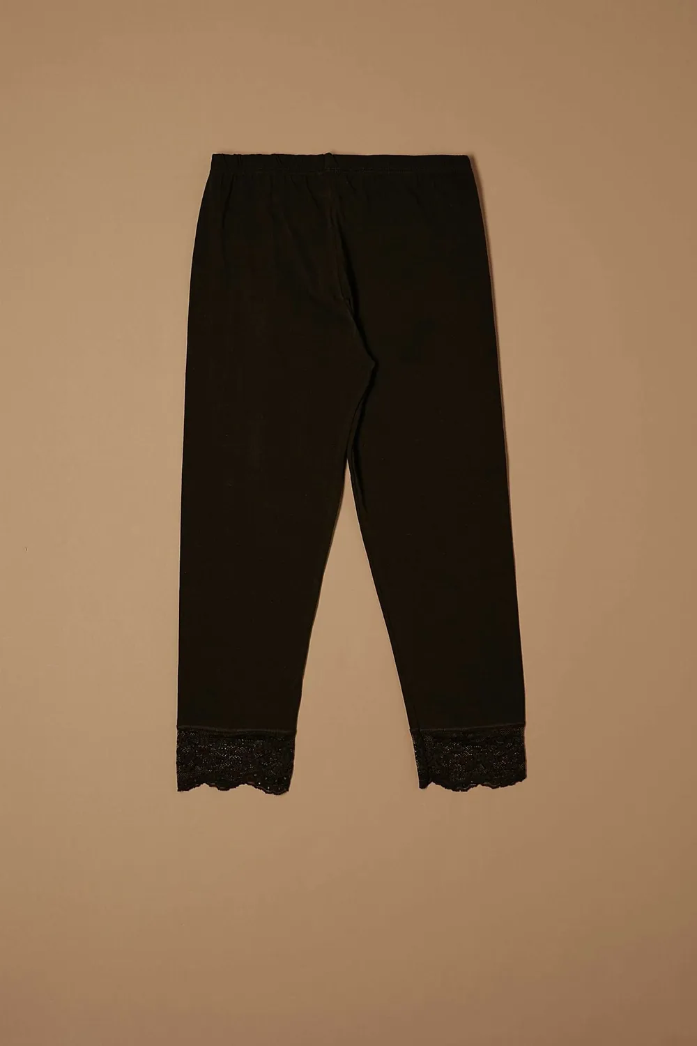 Jadea 4319 leggings capri cotone pizzo nero