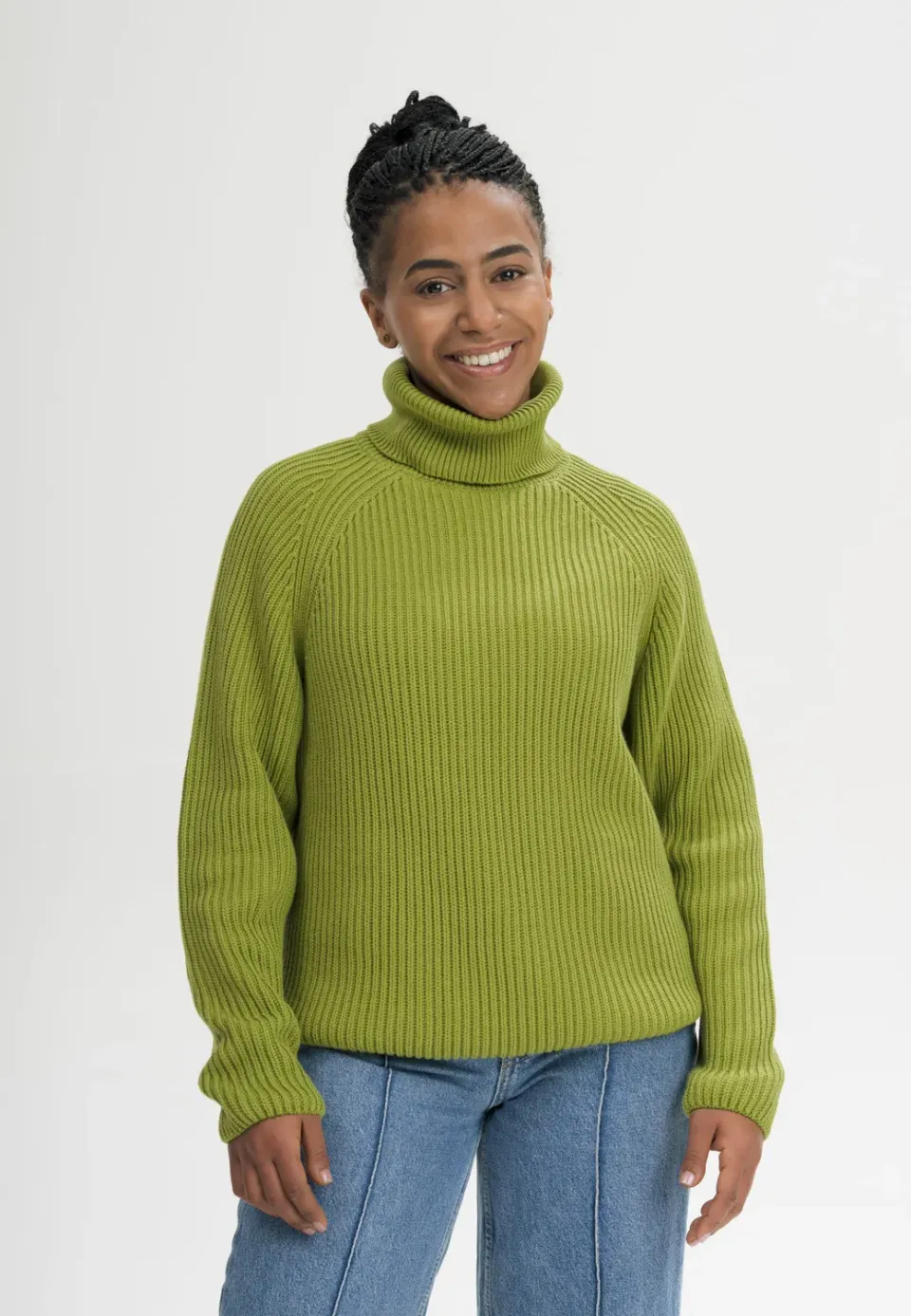 Casagin Maglione Collo Alto a Coste maglione cotone organico nero