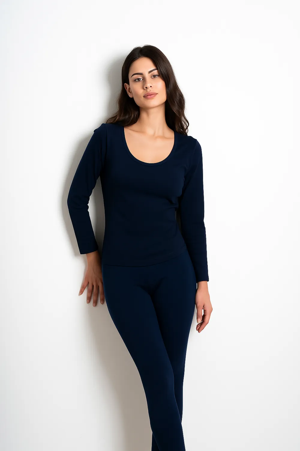 Rossoporpora Scollo Lollo maglia donna manica lunga nero cotone