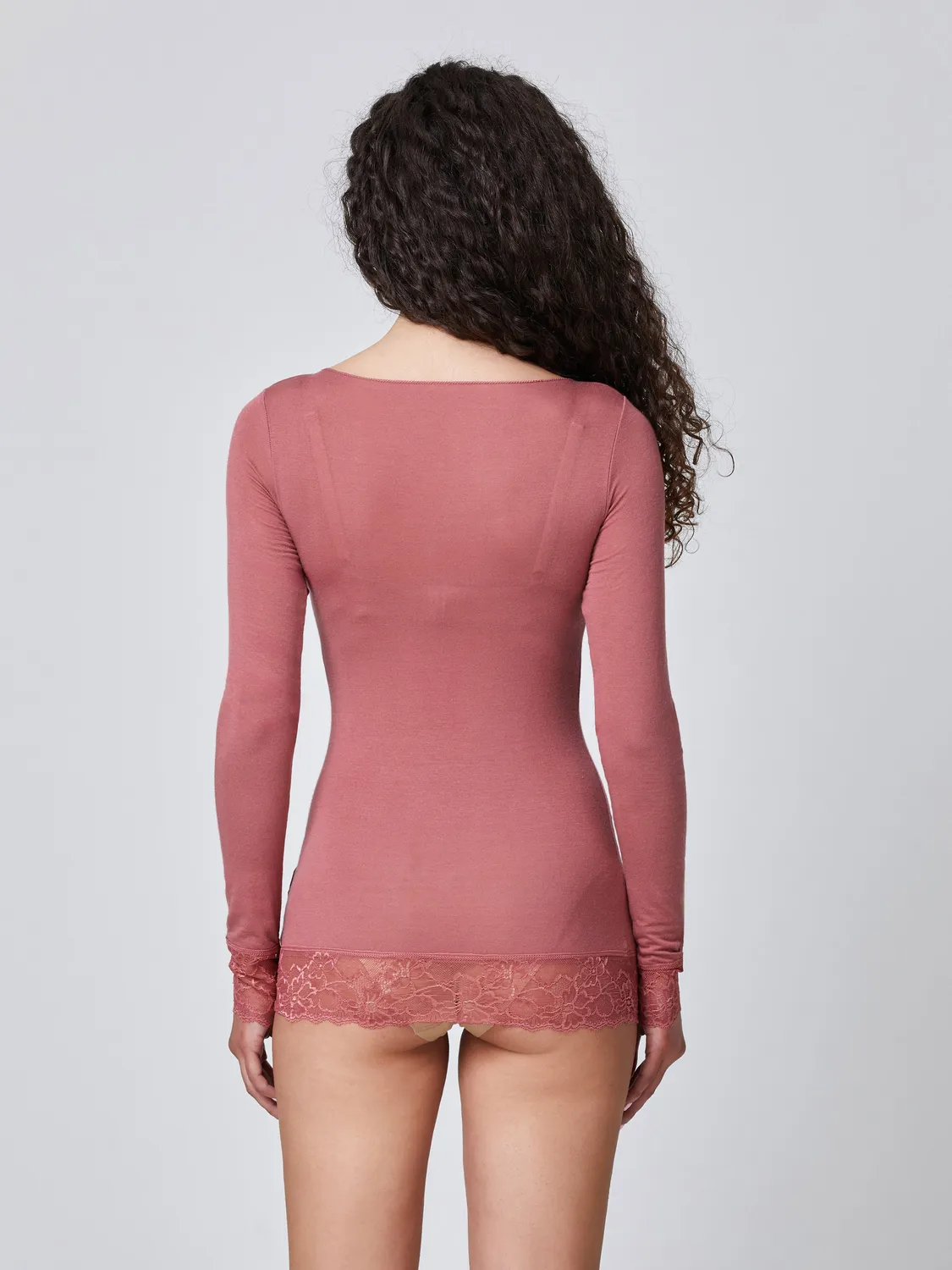 Jadea Basic 4649 maglia modal cashmere con pizzo