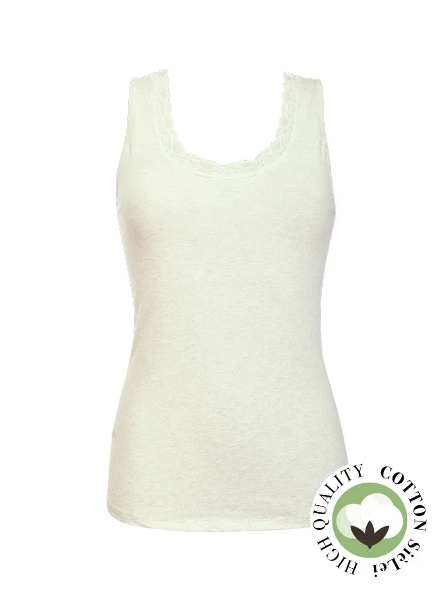 Si'èLei Natural Cotton 1434 canotta ecru mélange cotone bio