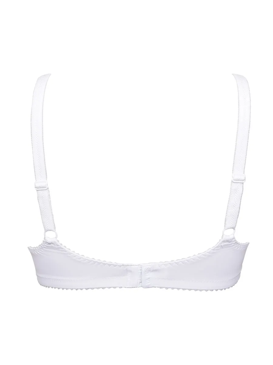 SièLei 942 reggiseno francese bianco pizzo foderato cotone