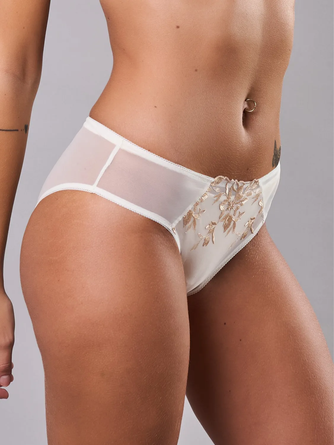 Si'èLei 8015 slip tulle ricamato milk