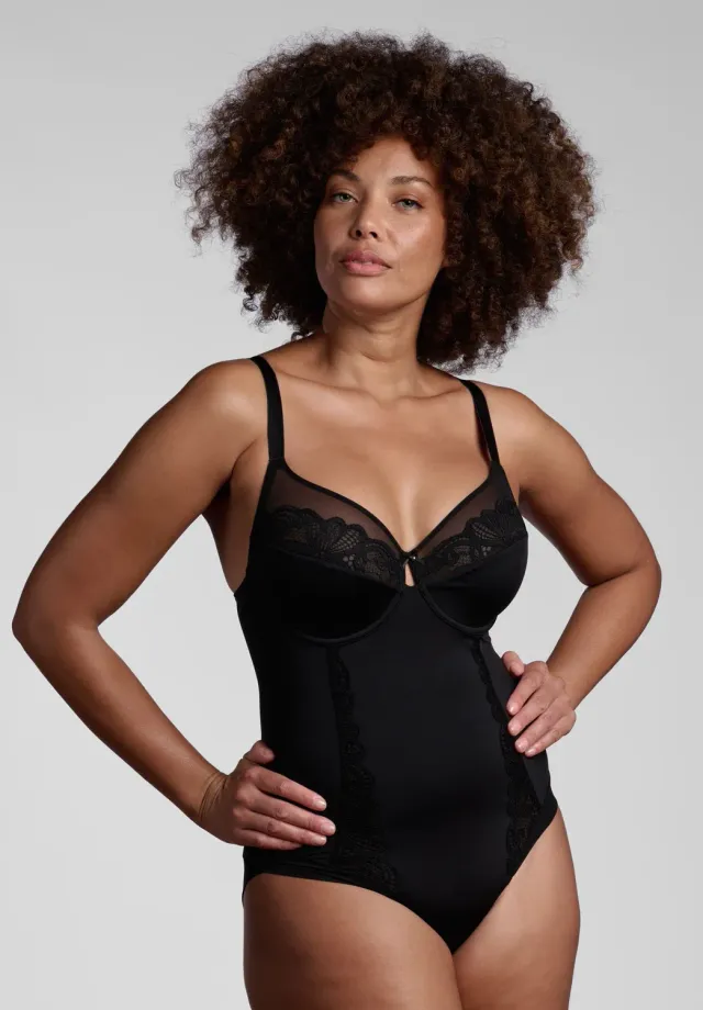Lepel Belseno Allure 464 Body con Ferretto Nero Coppa C Pizzo