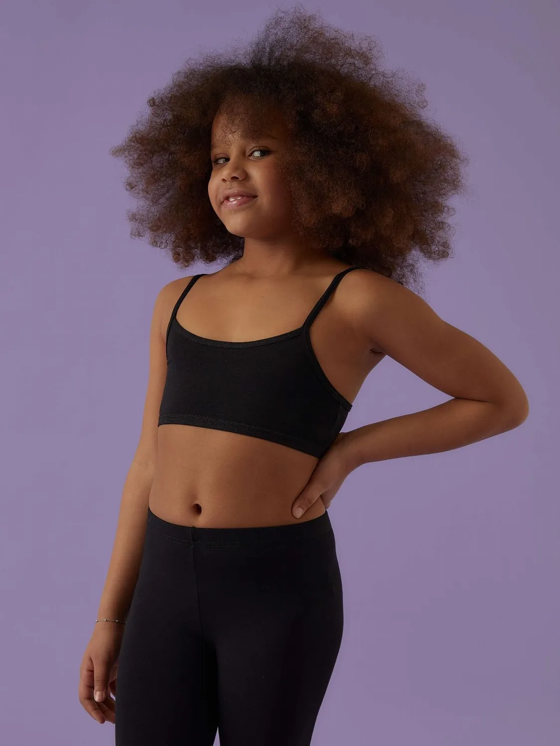 Jadea 175 bralette bambina nera cotone modal
