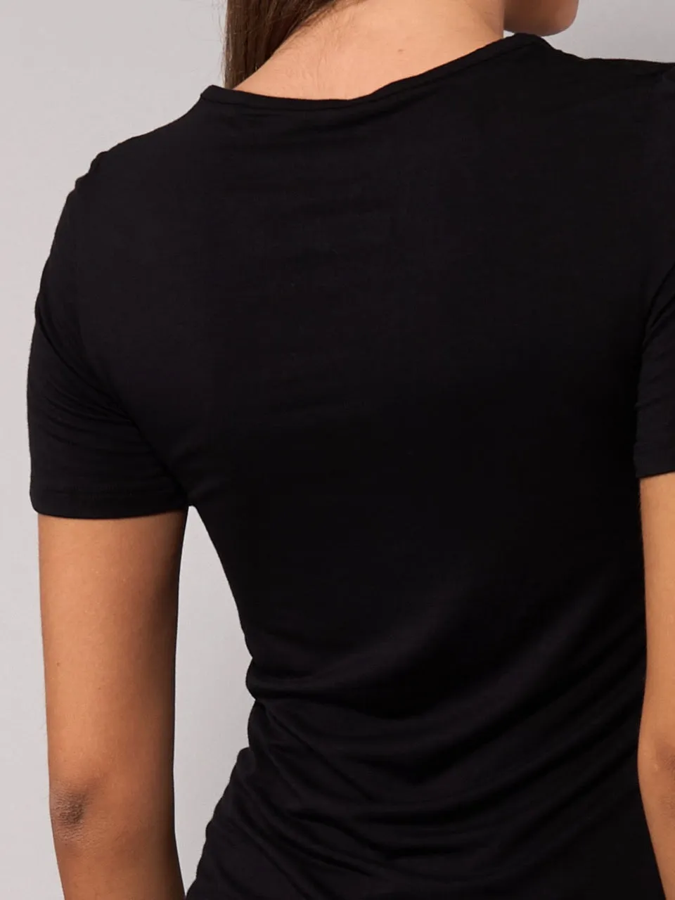 Si'èLei Today 6008 maglia scollo a V nero in modal