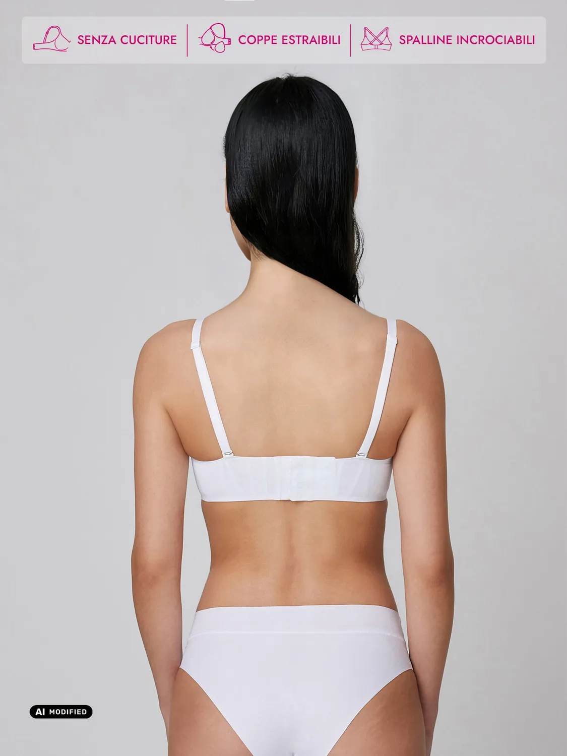 Jadea Basic Nuvola bralette senza cuciture nera