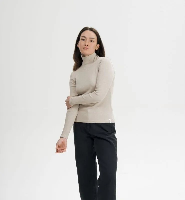 Casagin Maglia a Collo Alto maglia donna cotone biologico nero