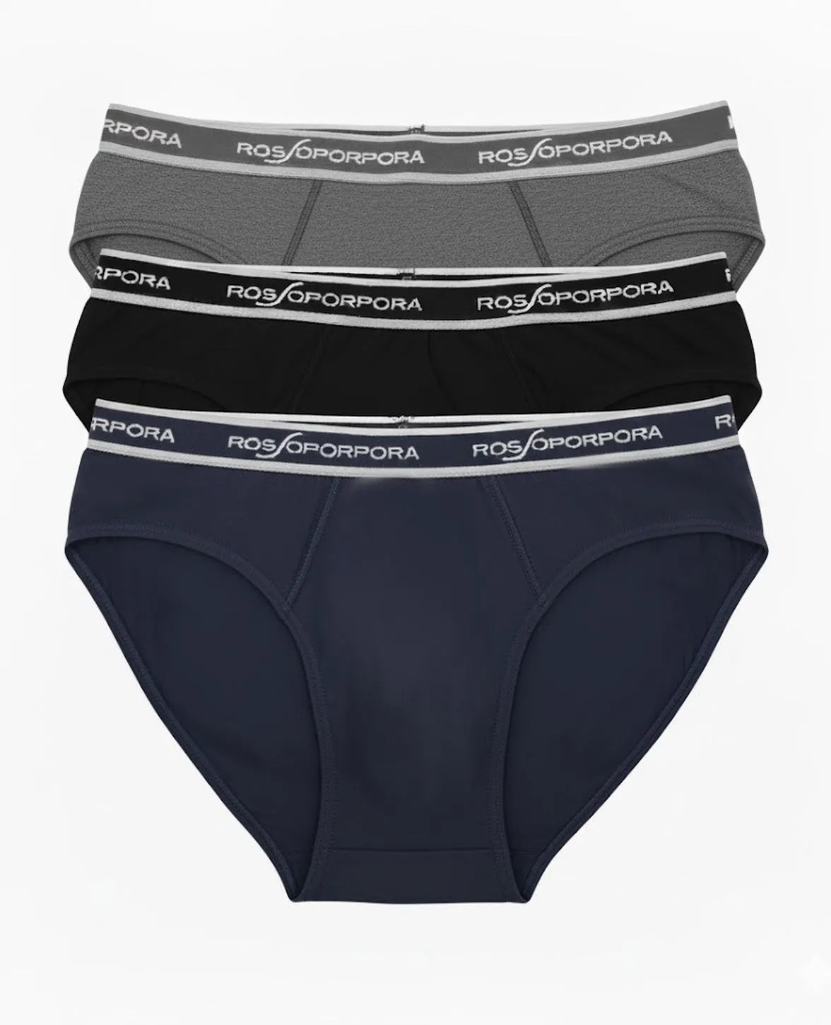 Rossoporpora slip uomo cotone elastico logato 3 pezzi