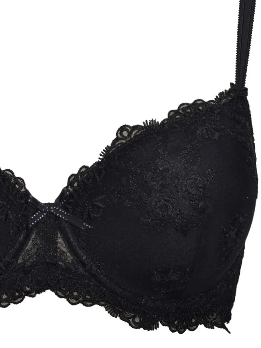Si'èLei Glam 1942 reggiseno imbottito nero tulle ricamato
