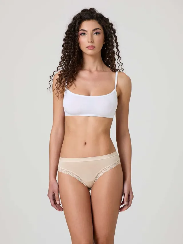 Jadea Basic 519 perizoma cotone modal nero pizzo